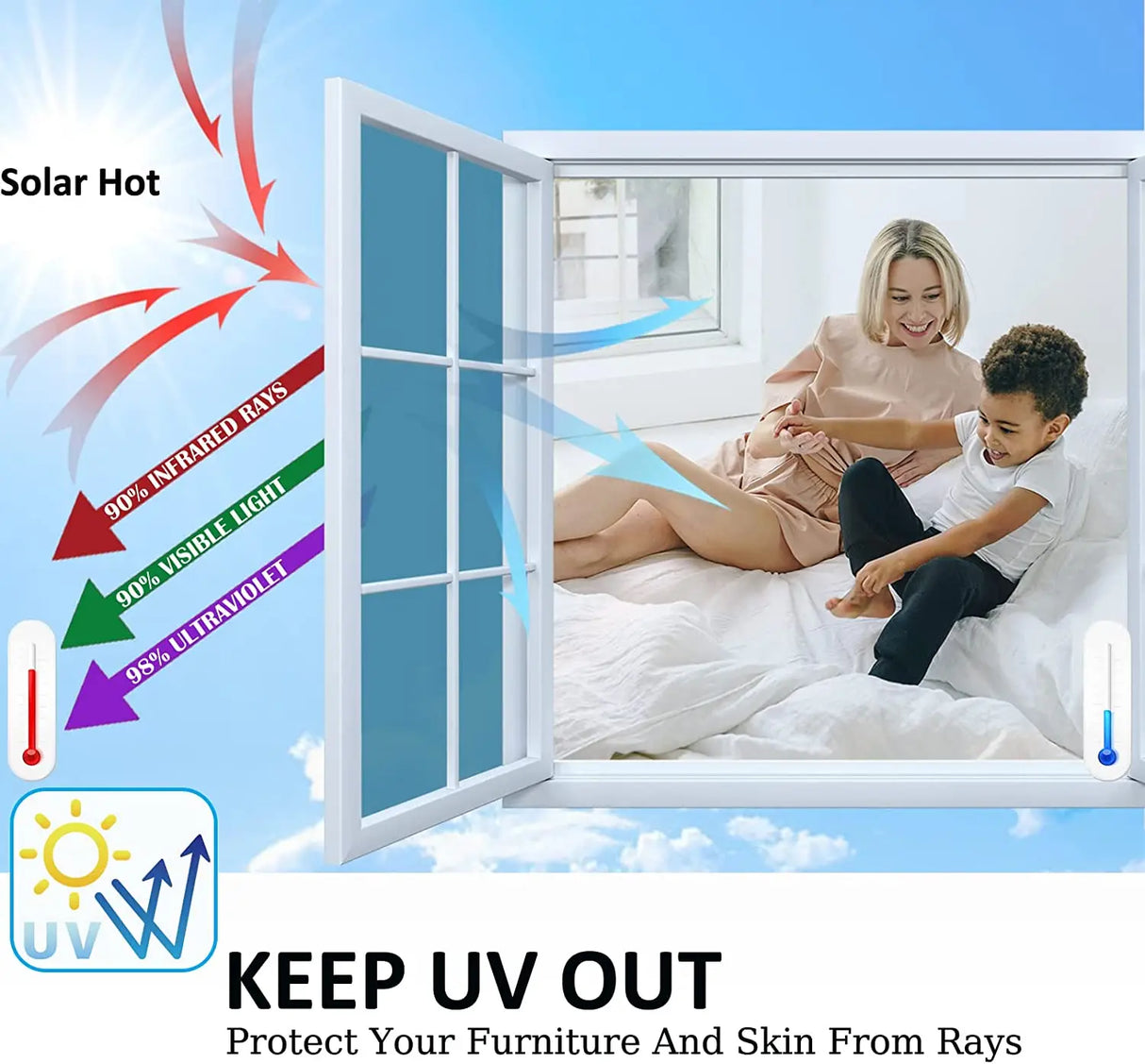 【UVカット・断熱】ウィンドウフィルム(メタリック4Color)