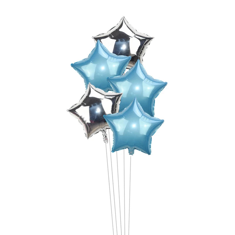 18インチ ゴールド&シルバー スターバルーン 5個セット