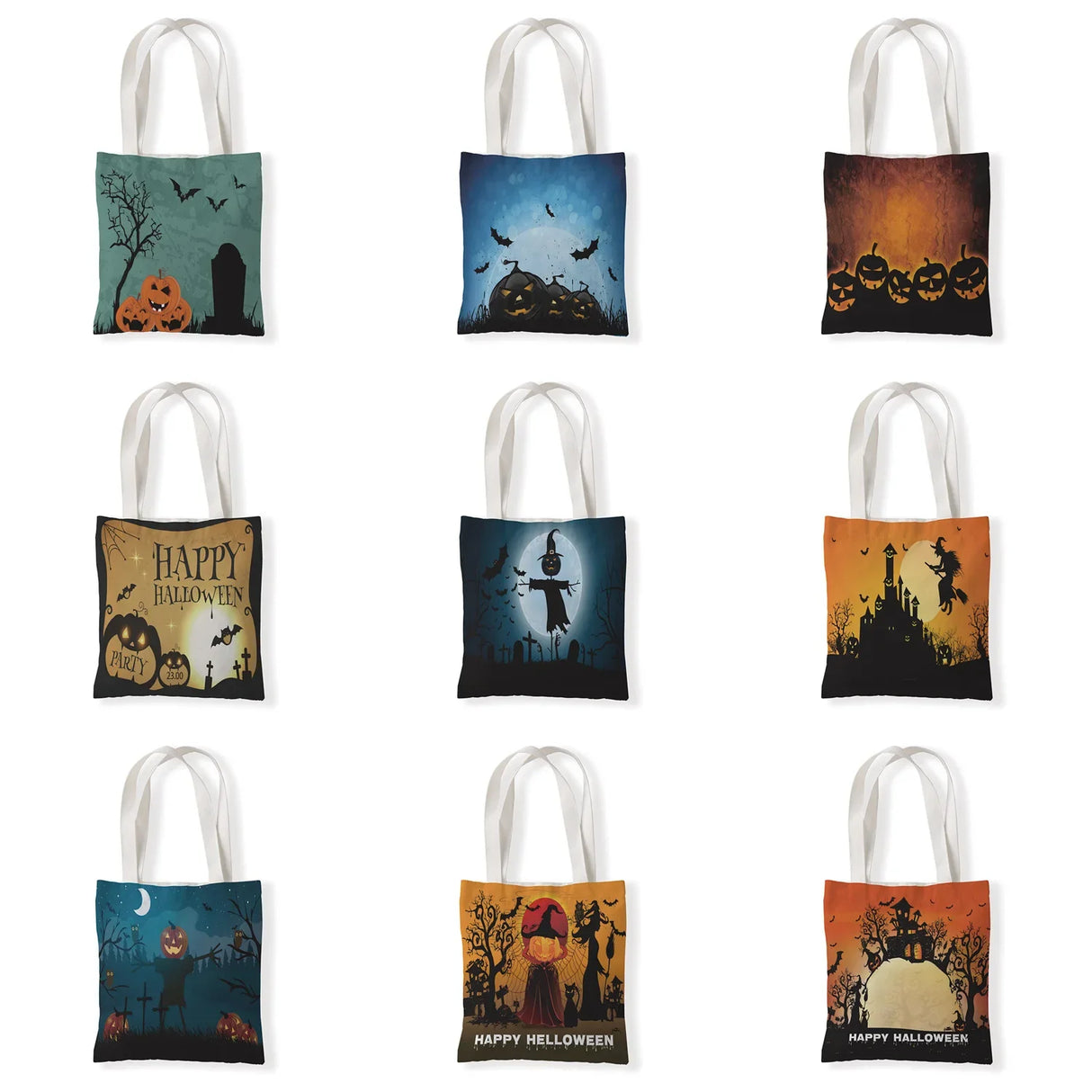 ハロウィングッズ|ハロウィンパンプキンキャンバストートバッグ