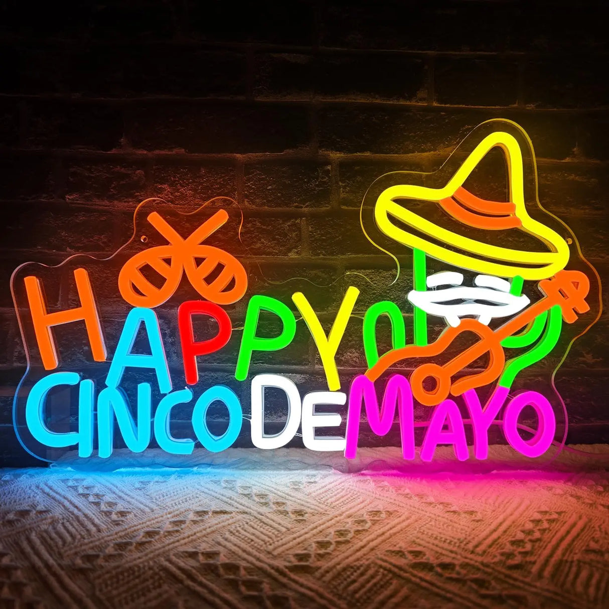 ハッピーカクタスLEDネオンサイン(ネオン看板) 調光可能