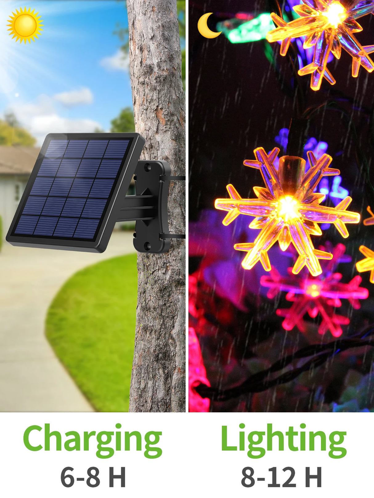ソーラーライト|イベント・クリスマス装飾|ソーラー充電式 防水LEDイルミネーションライト (22M)