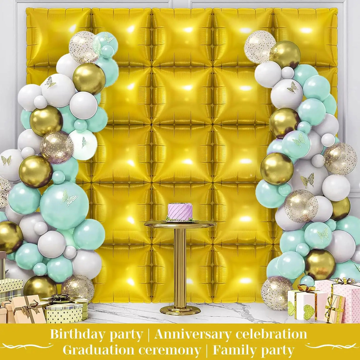 イベント・クリスマス装飾|25個セット 両面スクエアホイルバルーンキット