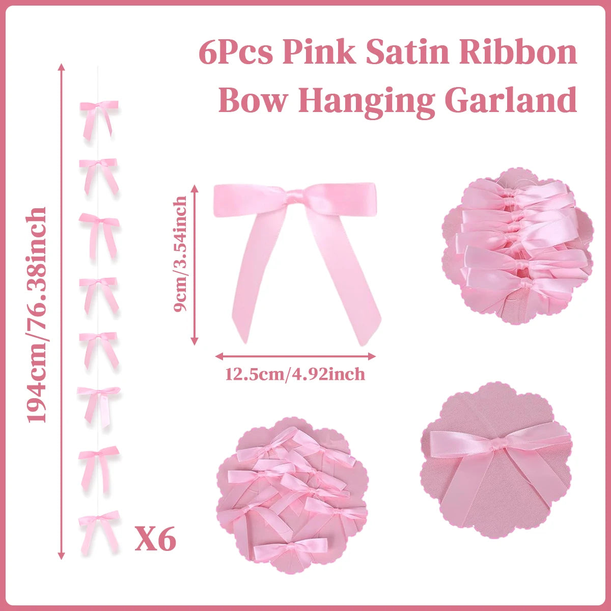 ピンクリボン付きラテックスバルーンセット