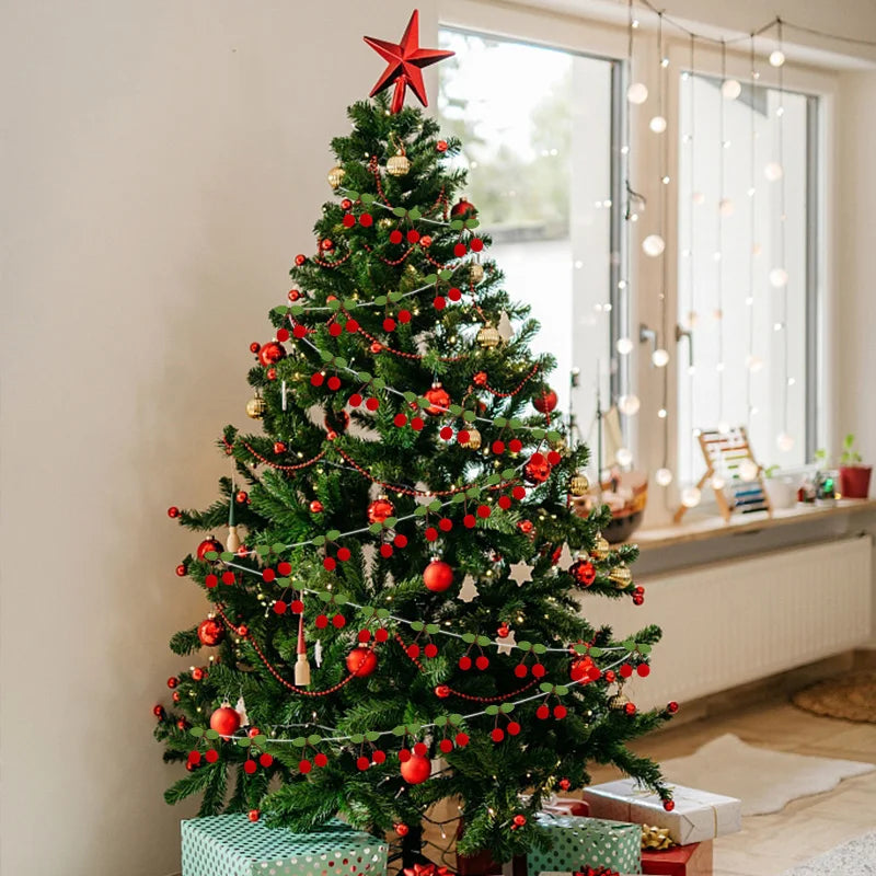 イベント・クリスマス装飾|フェルトボール チェリーガーランド デコレーション