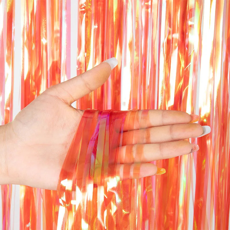 パーティー・インテリア用装飾 キラキラ!オーロラカラーカーテン 光反射