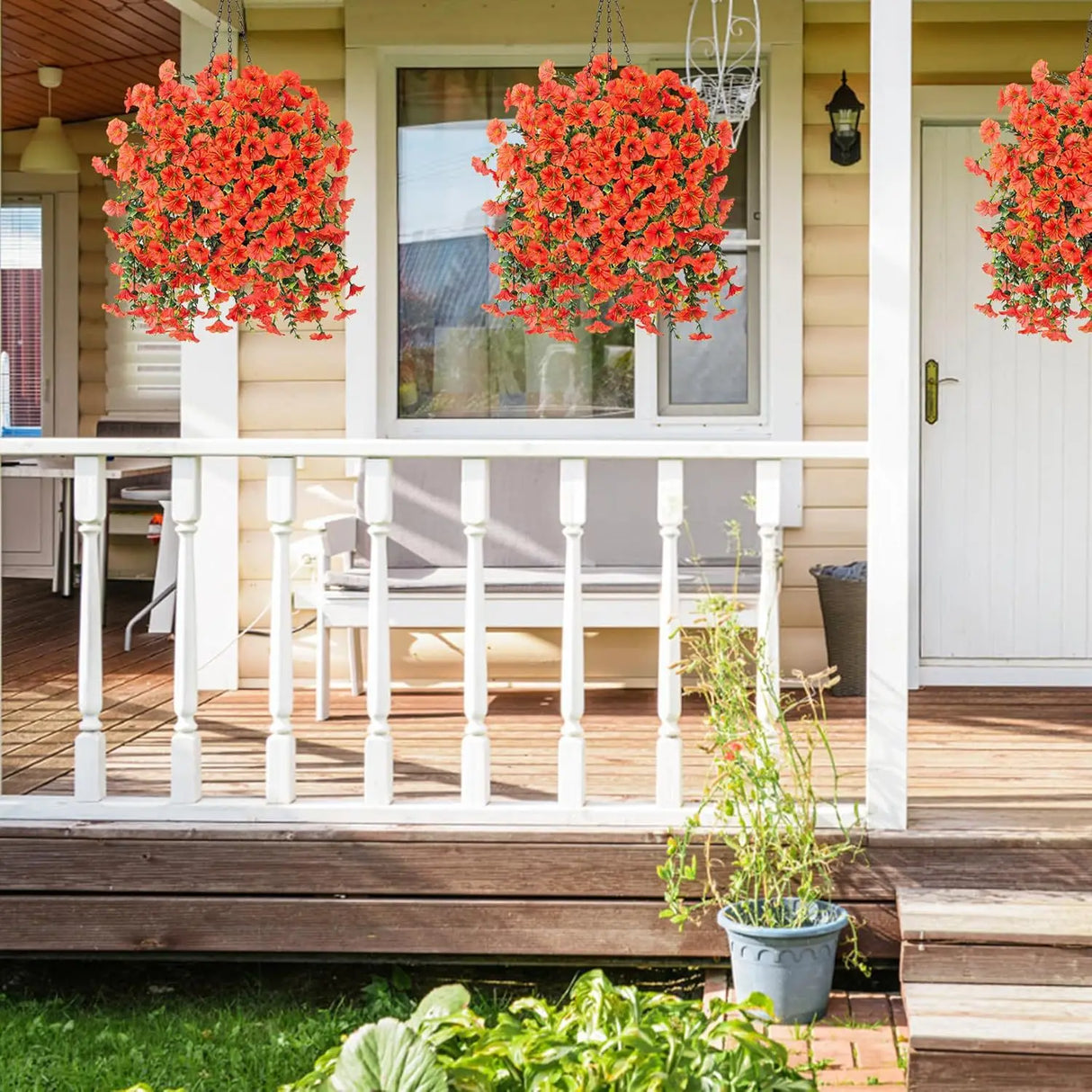 パーティー・ガーデン装飾 造花 人工ペチュニア壁掛け 本物そっくり 75cm