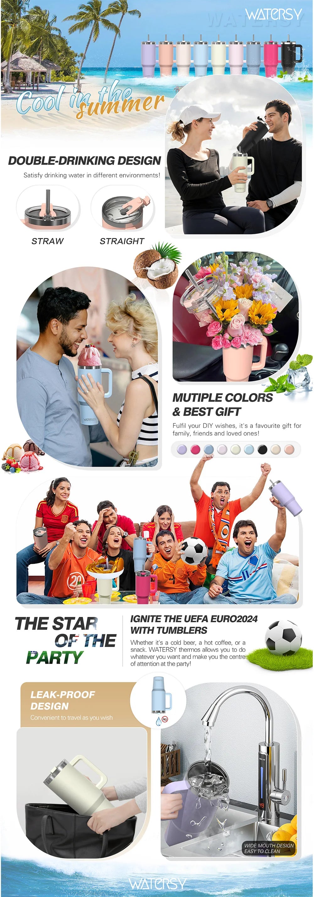 |イベント・ノベルティ用品 | 大容量断熱ストロー付タンブラー | 891ml | 1182ml