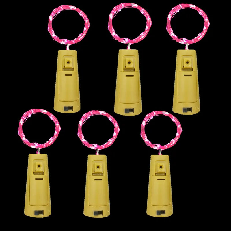 モチーフライト|イベント・パーティー装飾|6色LEDボトルライトセット (2M)