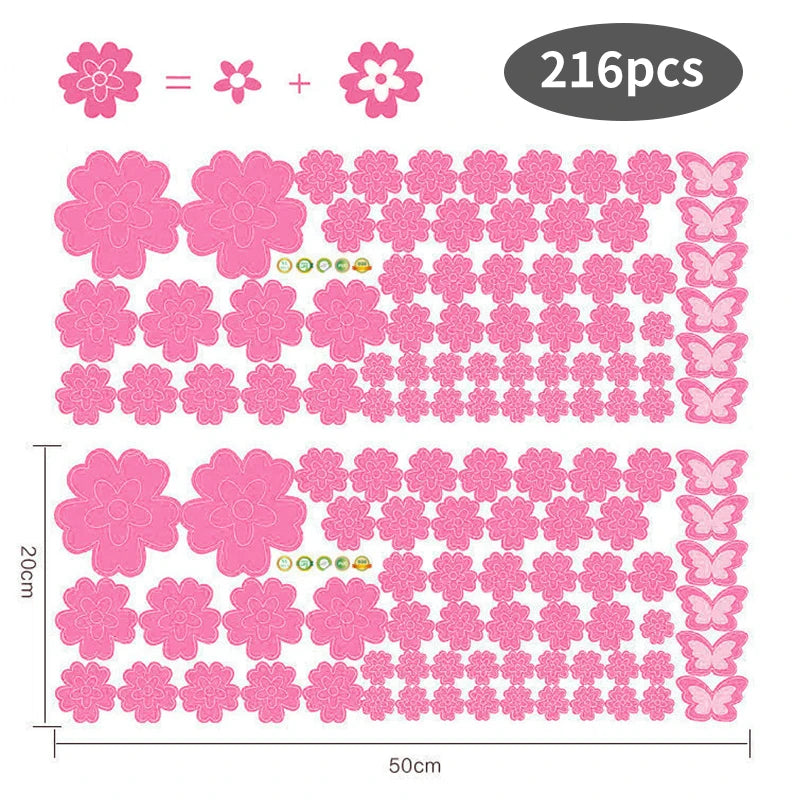 インテリア装飾用 室内装飾 花柄ステッカー 108枚入/216枚入 パーティー・イベント用