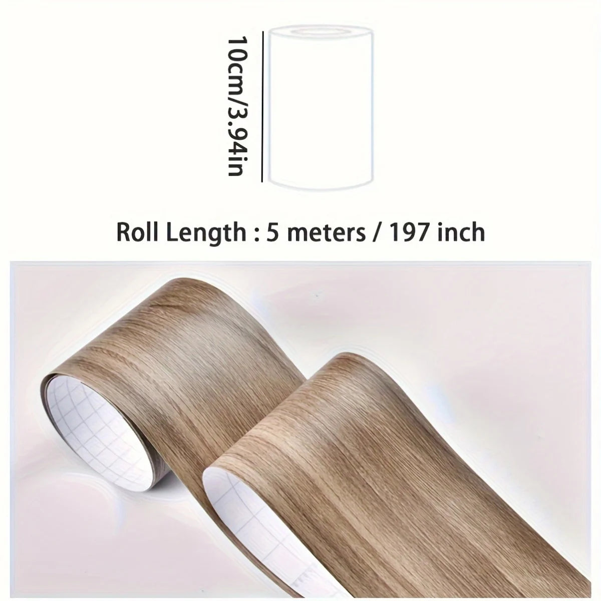 壁面装飾 幅木風 木目調粘着ボーダーシート 幅10㎝×500㎝ 高品質