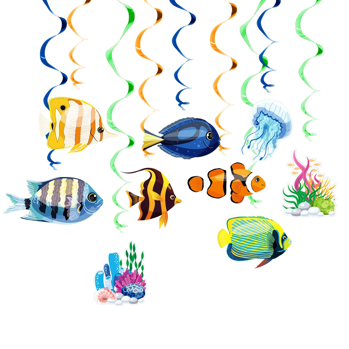 海の生き物 ハニカム飾り 吊り下げ装飾 パーティー装飾 海テーマ