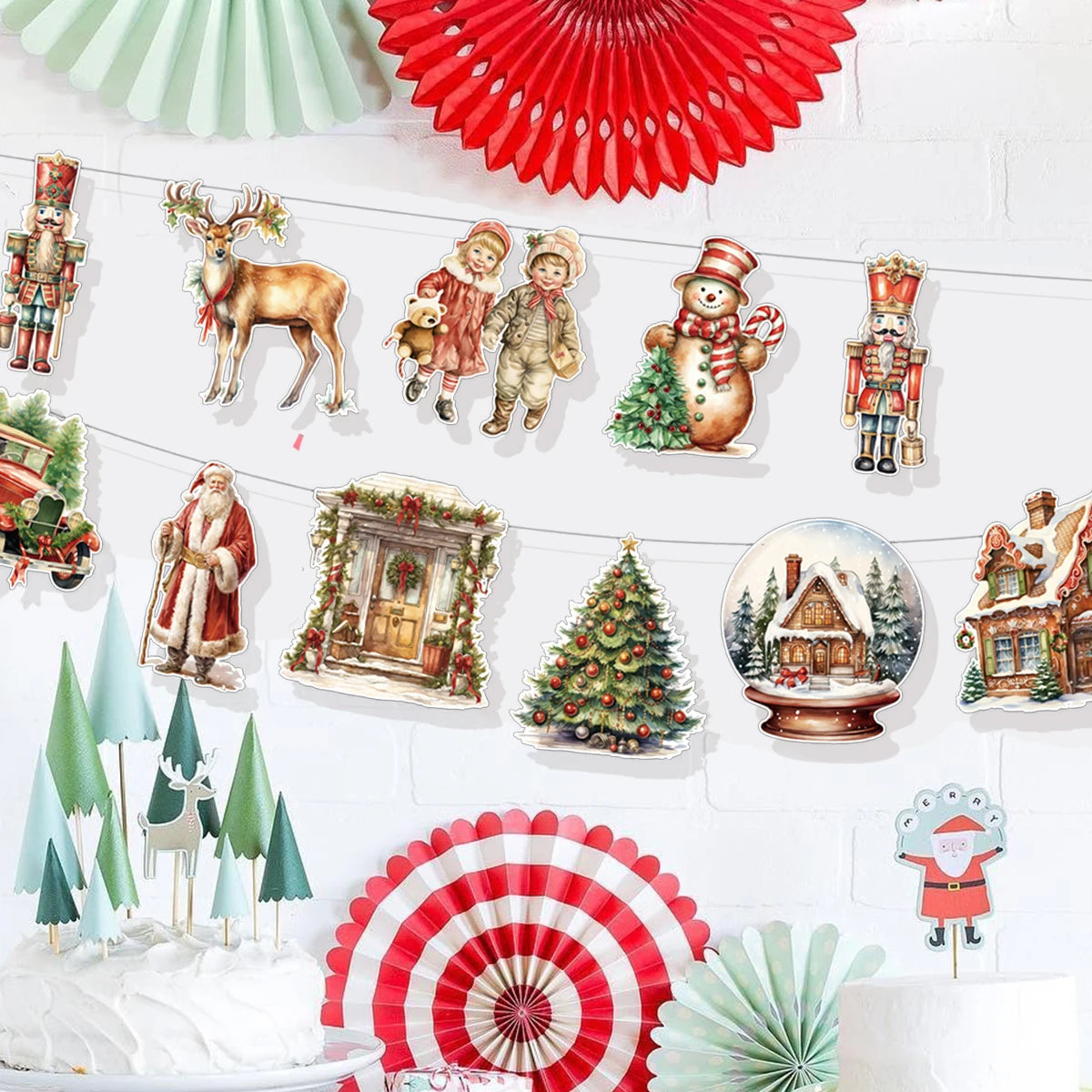 【クリスマス・パーティー装飾】ジンジャーマン 紙製オーナメント( 1セット)