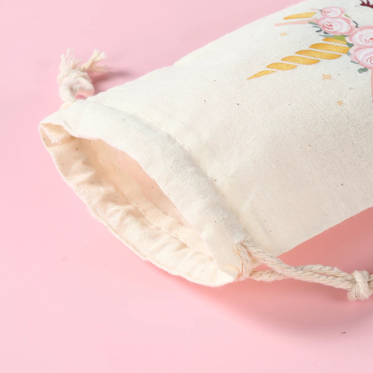 |イベント・ノベルティ用品 | ユニコーン柄 きんちゃく 6個セット | W10×H15cm