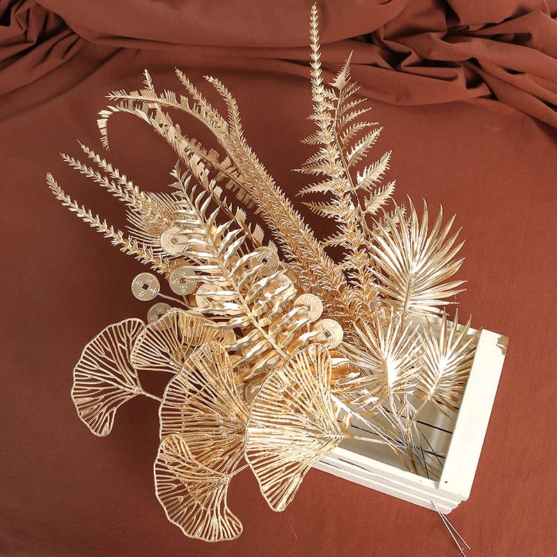 【造花インテリア用装飾】輝くゴールド インテリアフラワー