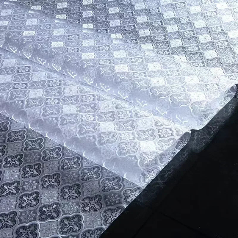 【静電気吸着】レトロなベゴニアの花柄ガラスフィルム / UVカット&断熱効果