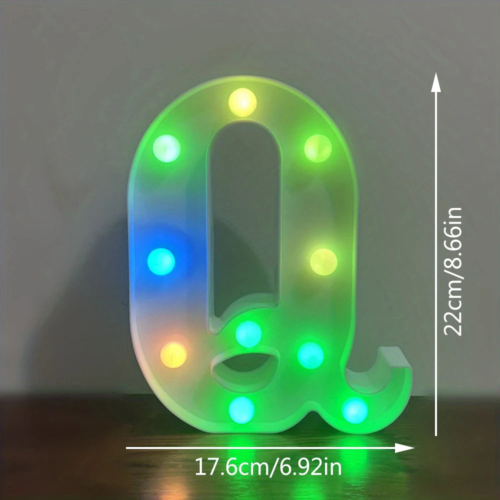 【LED装飾】LEDライト・デコレーションライト(アルファベット/数字)マルチカラー 22cm