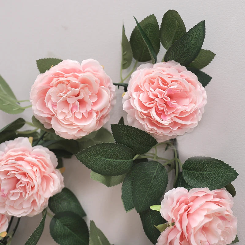 パーティー・インテリア装飾|シルク造花ローズガーランド(1.8M)