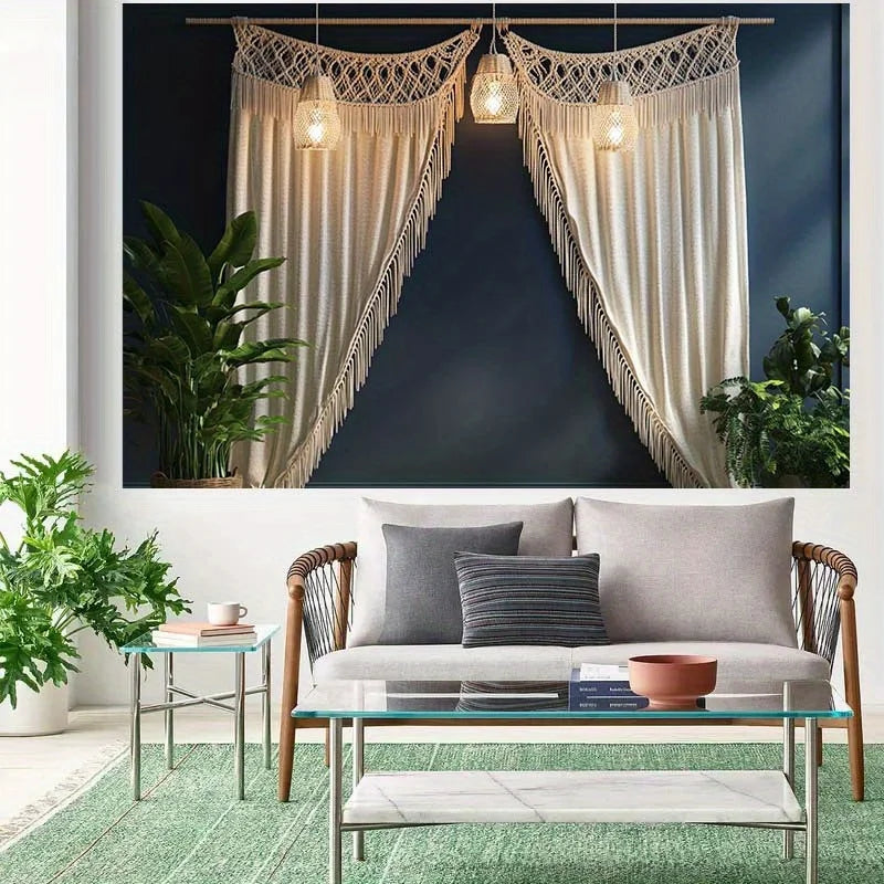 インテリア装飾 フリンジ付きカーテン 豪華デザイン 再利用可能