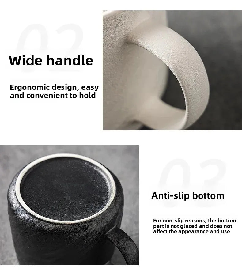 |イベント・ノベルティ用品 |電子レンジ対応セラミックマグカップ 黒白| 550ml