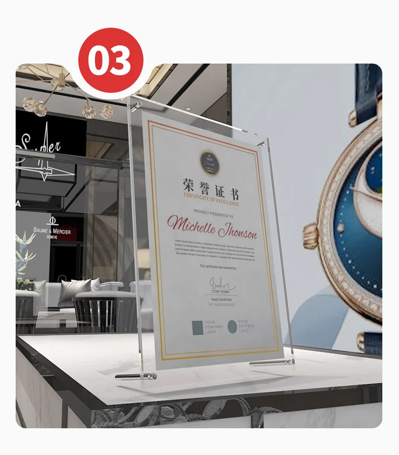 アクリル透明クリスタルフォトフレーム