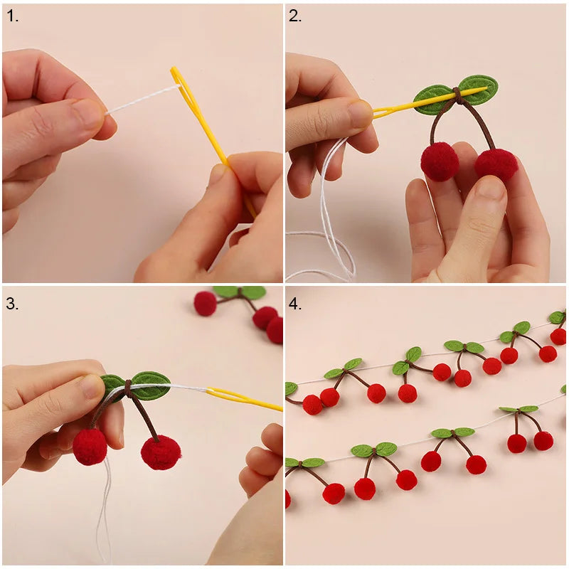 イベント・クリスマス装飾|フェルトボール チェリーガーランド デコレーション