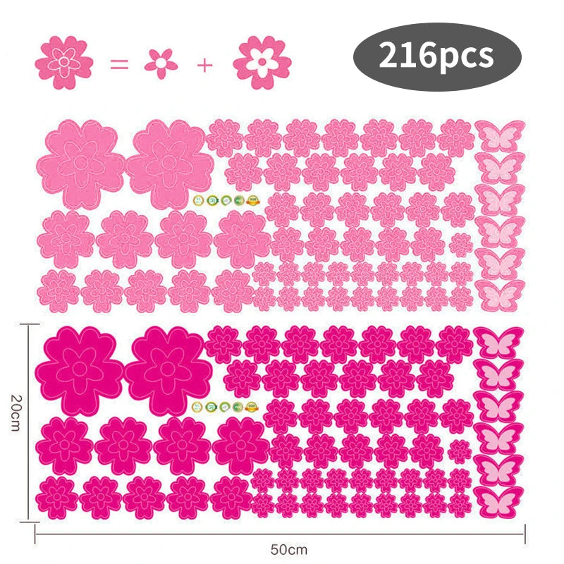 インテリア装飾用 室内装飾 花柄ステッカー 108枚入/216枚入 パーティー・イベント用
