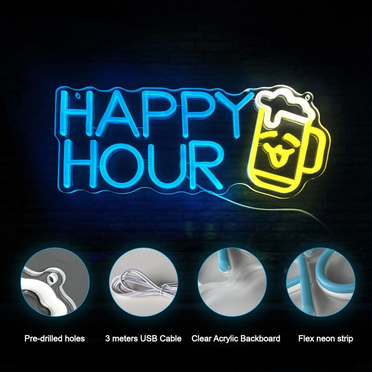 ハッピーアワー LEDネオンサイン(ネオン看板)