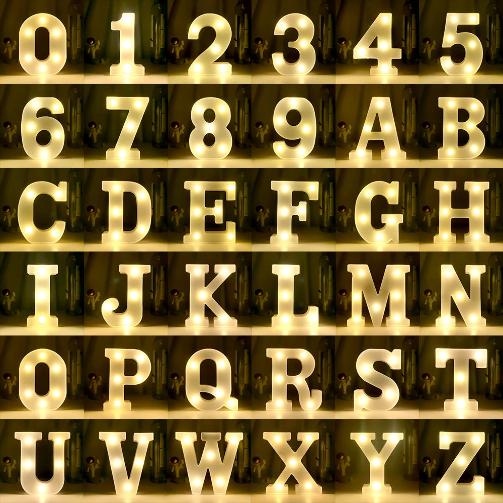 LEDナイトライト 【アルファベット・数字型】(乾電池式)