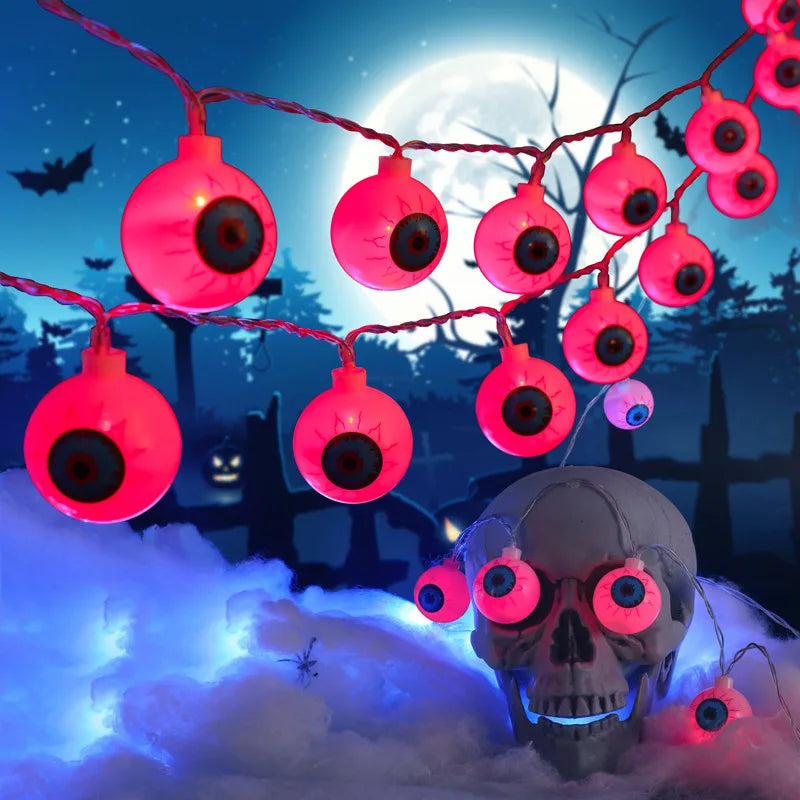 イベント・ハロウィン装飾|LED目玉飾りランプ リモコン付き