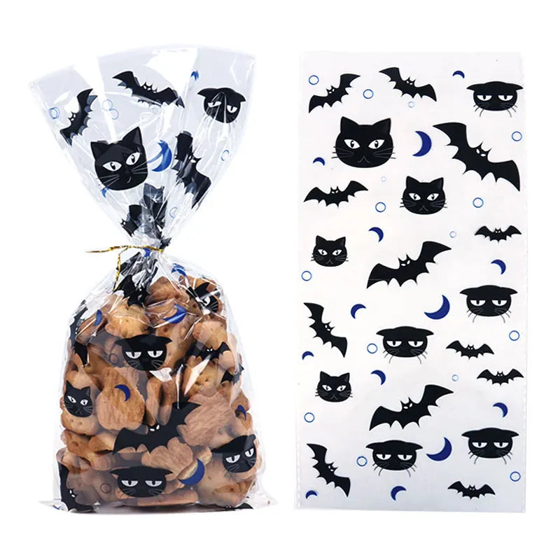 イベント・ハロウィングッズ|クモの巣柄 セロハンギフトバッグ 50個