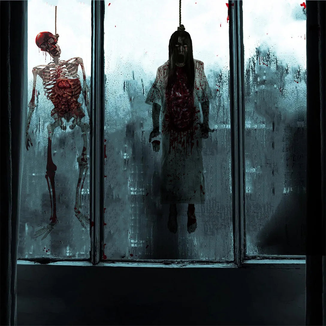 イベント・ハロウィン装飾|ホラー系 ゴースト柄プリント ウィンドウステッカー