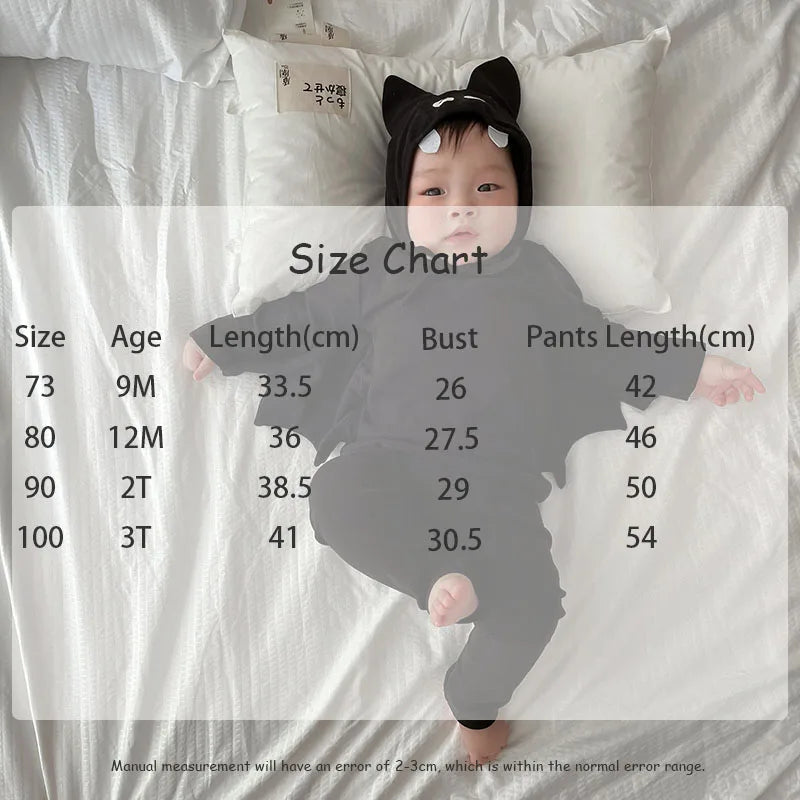 ハロウィンベビー服セット コウモリ柄3点セット