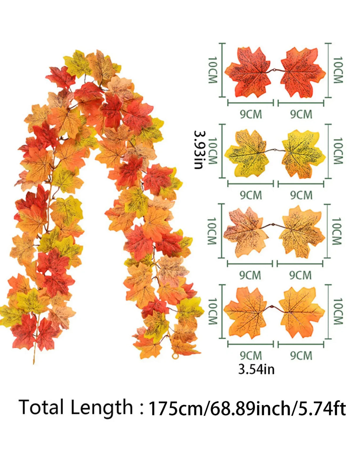 ハロウィンリース|秋のメープルリーフガーランドデコレーション