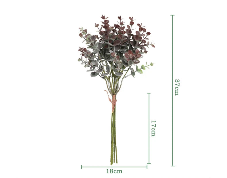 パーティー・インテリア装飾|フェイクグリーンユーカリの枝 6本セット(約37cm)