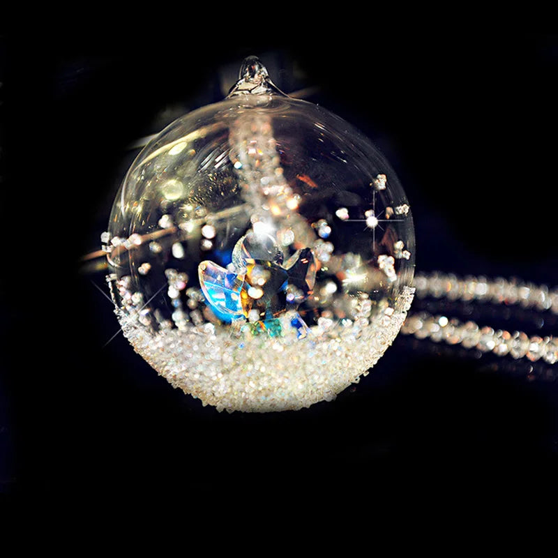 【クリスマス・イベント装飾】天使入りクリスタルボール オーナメント