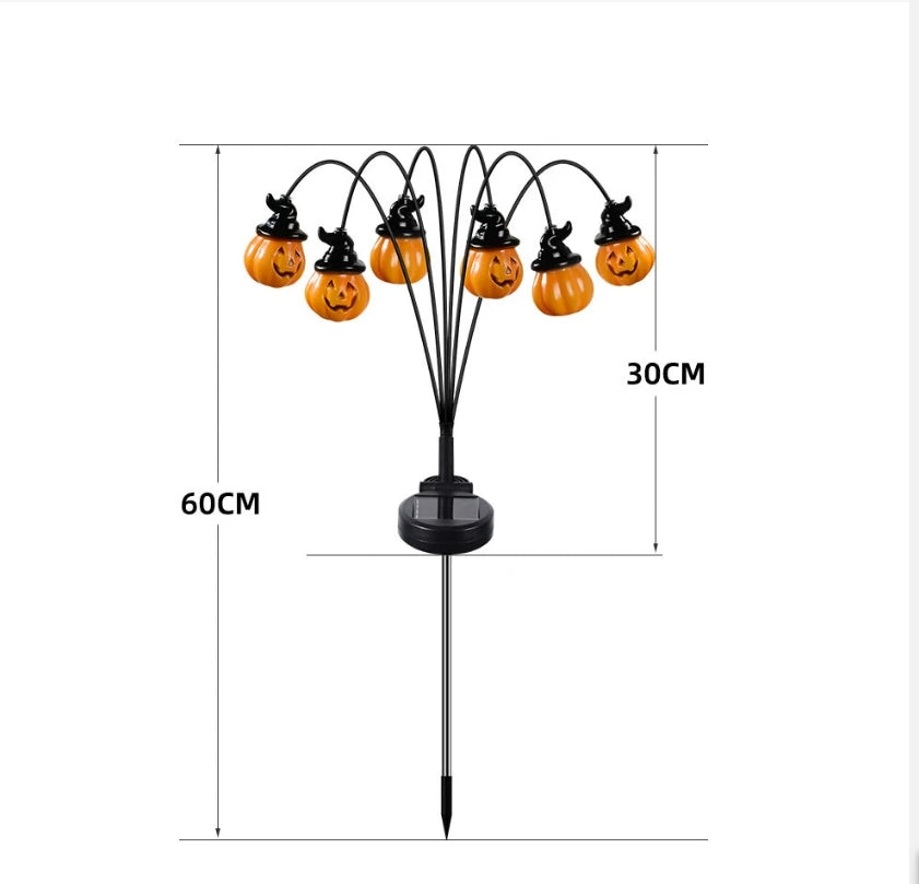 イベント・ハロウィン装飾|ソーラー充電式パンプキンライト(4個入)