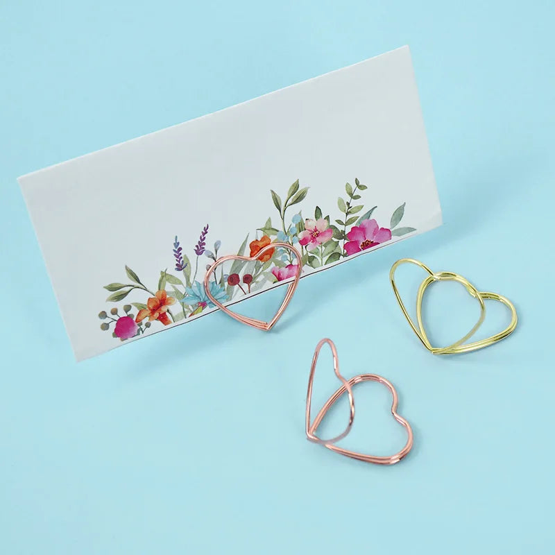 イベント・結婚式装飾|ハート型メタルフォトクリップスタンド 15個セット