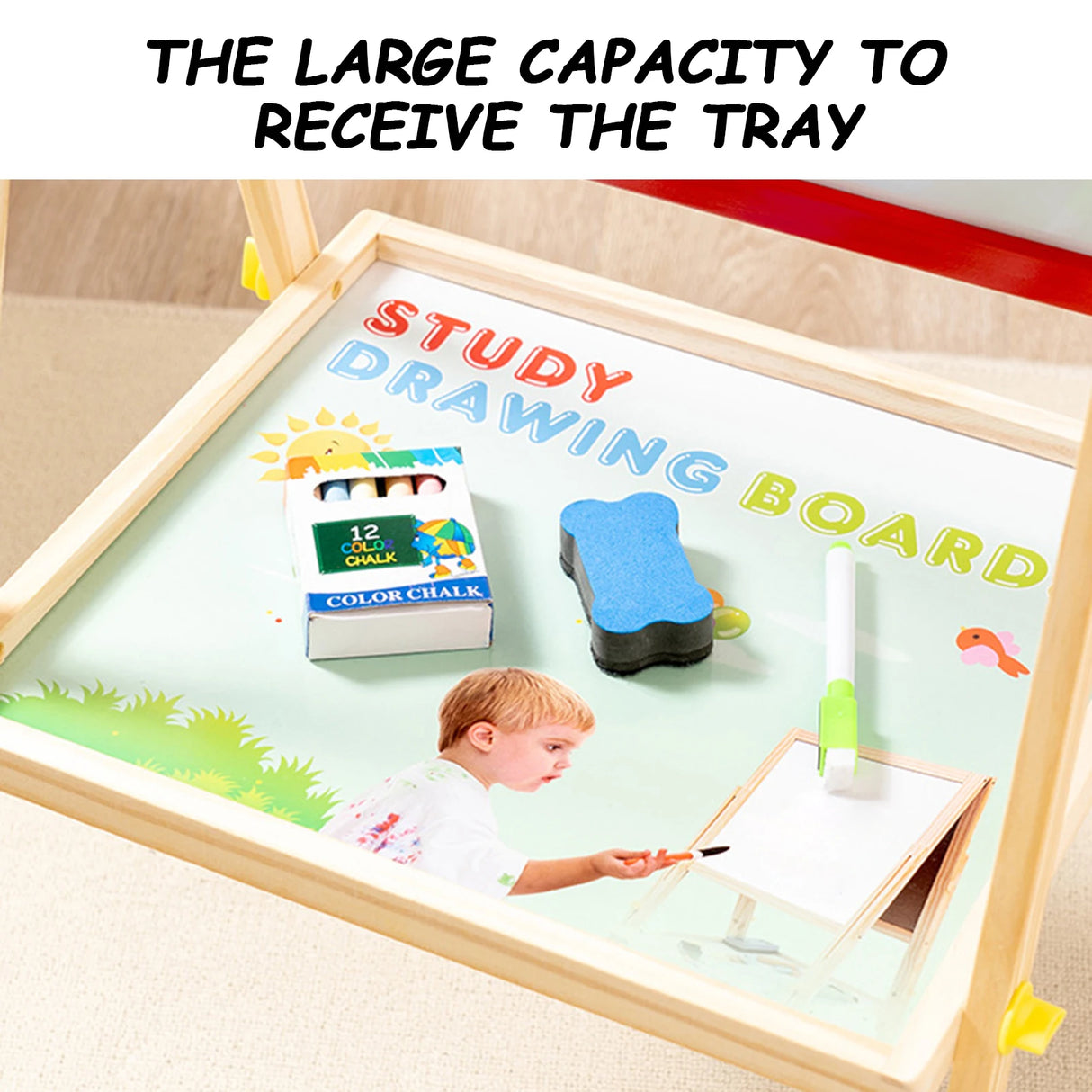 多機能子供用木製アートイーゼル