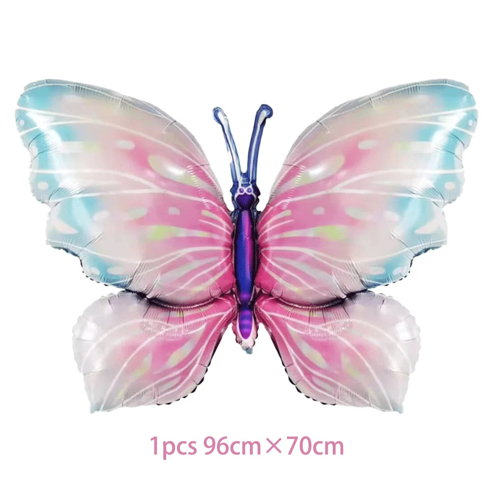 バルーン装飾 数字・バタフライなどレインボーカラーバルーン 誕生日用