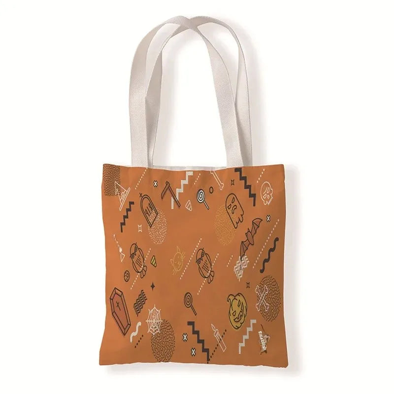 ハロウィングッズ|ハロウィンパンプキンキャンバストートバッグ