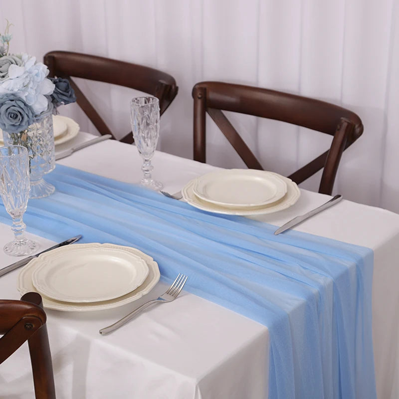 インテリア・パーティ装飾 | シフォンテーブルランナー |1.8/3/6/10m