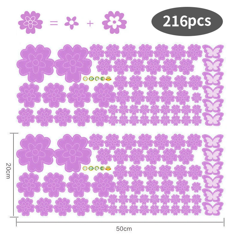 インテリア装飾用 室内装飾 花柄ステッカー 108枚入/216枚入 パーティー・イベント用