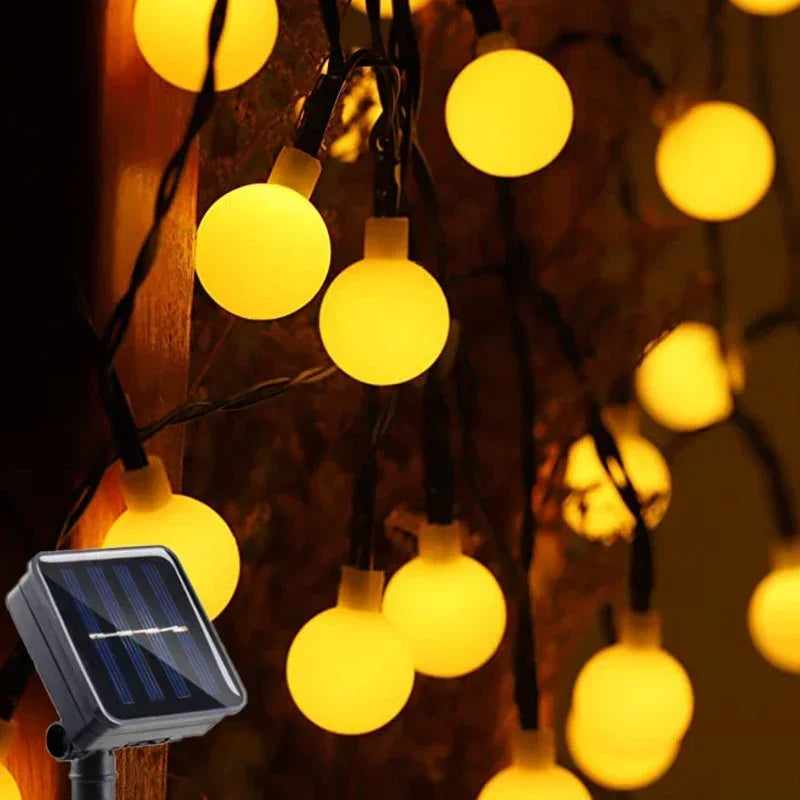 ソーラーライト|イベント・クリスマス装飾|ソーラー式 LEDストリングライト 8モード (5m/7m/12m)