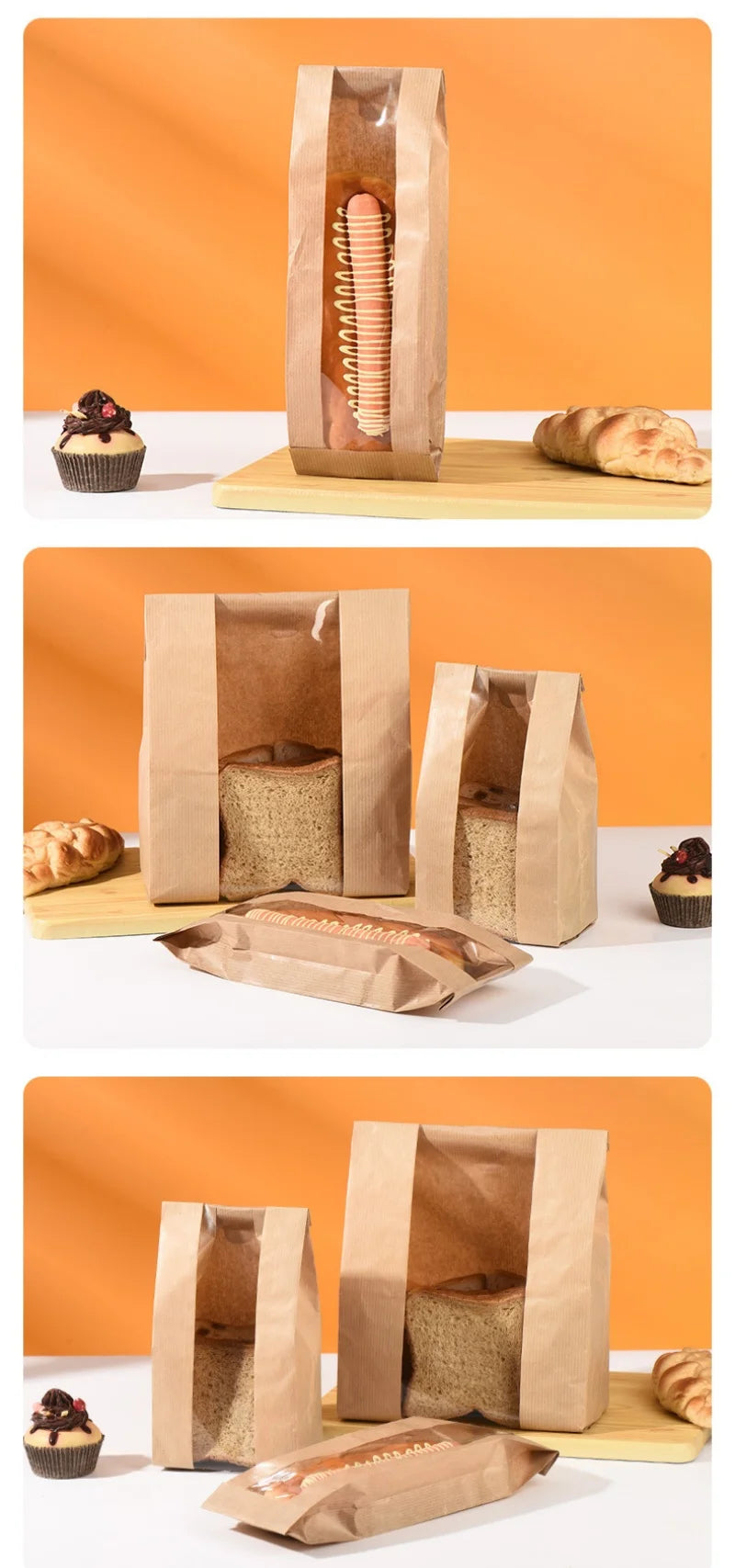 |ノベルティ用品 | 透明窓付きクラフトバッグ 50枚入