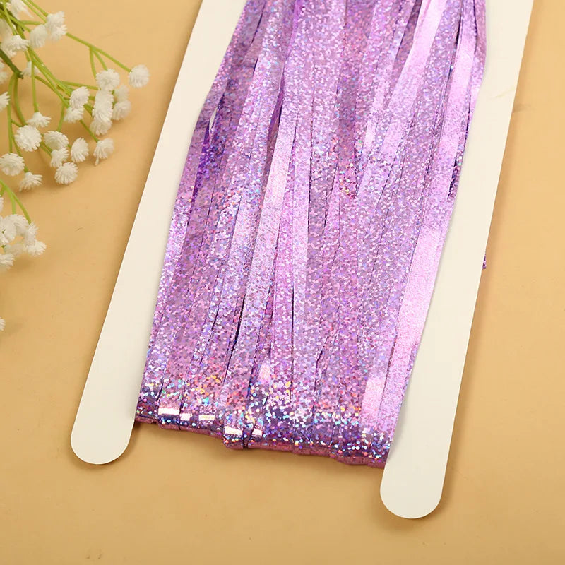 パーティー・インテリア装飾 メタリックカラーカーテン 幅1M 長さ1M/2M/3M フリンジタイプ