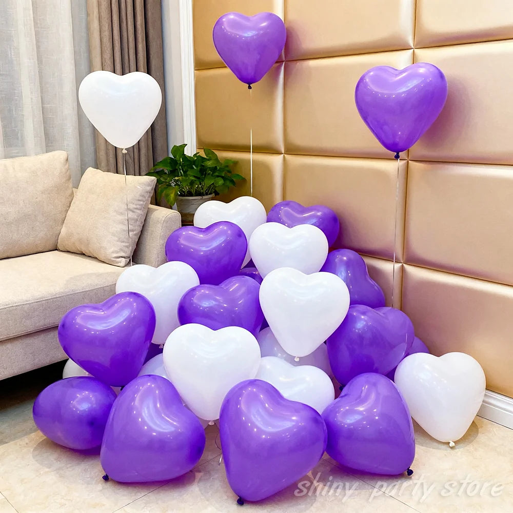 ハート型ラテックスバルーン 10/20/50個セット