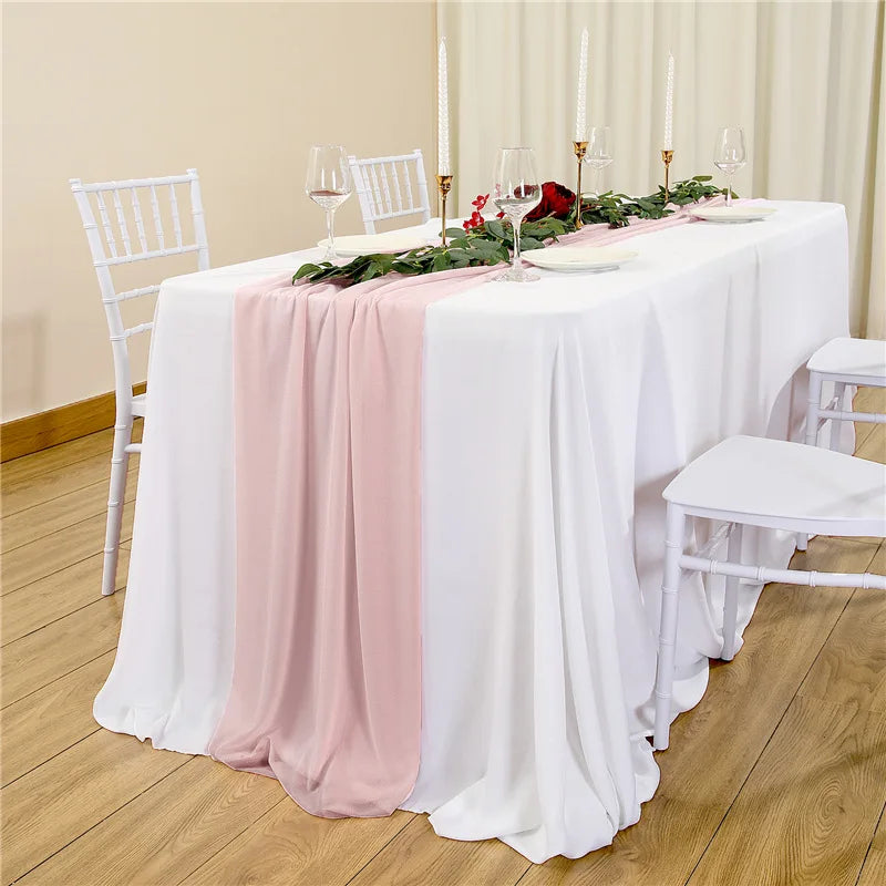 インテリア・パーティ装飾 | シフォンテーブルランナー| 全長1.8m/3m/4m/6m/8m
