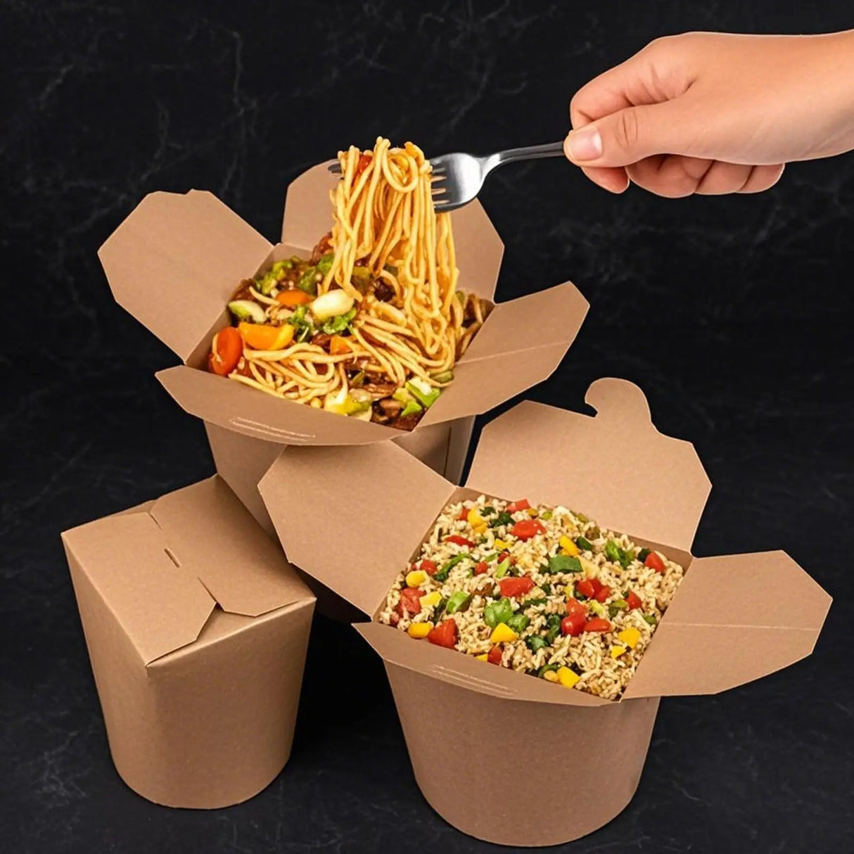 |イベント・ノベルティ用品 | 電子レンジ可 耐油クラフト紙フードBOX | 100/550/700ml