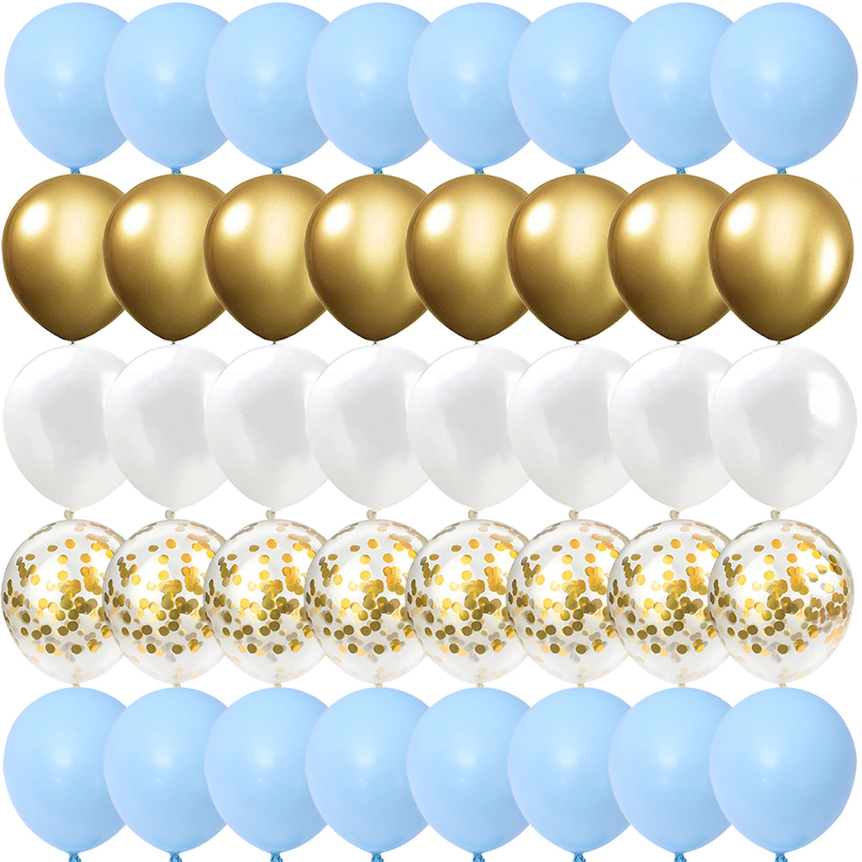 イベント・バルーン装飾|ゴールドミックス バルーンセット(40個)