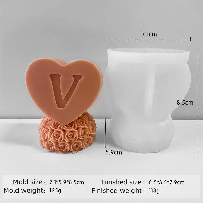 クラフト・DIY用|ハンドメイドキャンドル用 ローズハート型